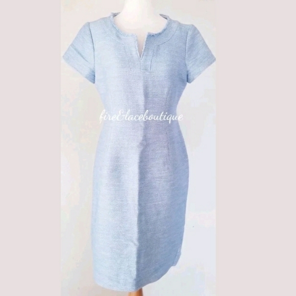 sky blue shift dress